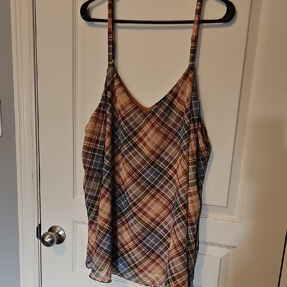 torrid Plaid Sophie Camisole in Tan, Blue, Brown, Cream